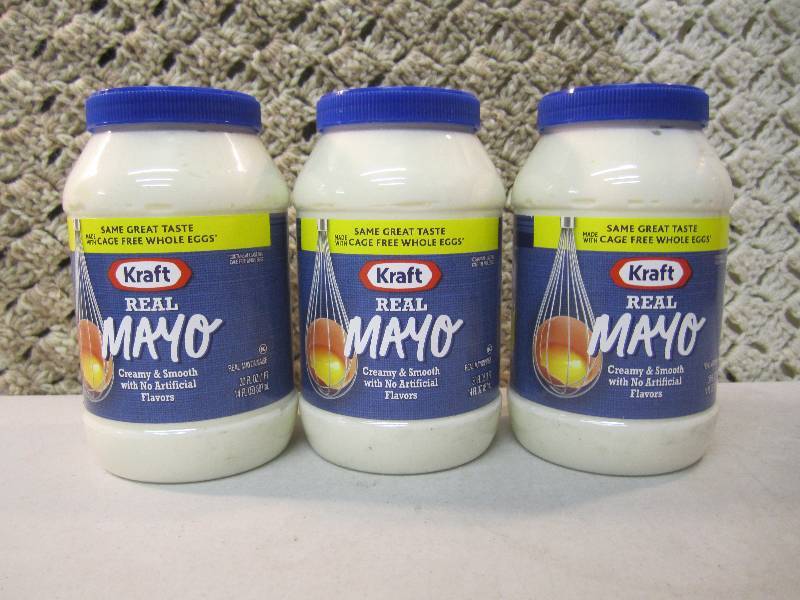 lot 128 image: 3 Jars of Kraft Real Mayo Best by M...