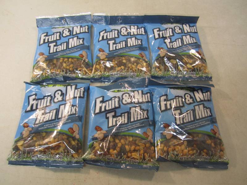 lot 133 image: 6 Bags of Fruit & Nuts Trail Mix Be...