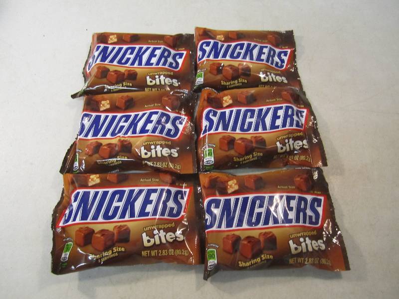 lot 135 image: 6 Bags of Snickers Bites Best by De...