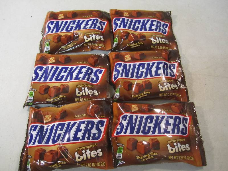 lot 136 image: 6 Bags of Snickers Bites Best by De...