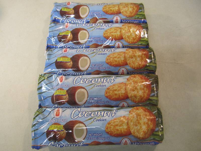 lot 212 image: 5 Packs of Coconut Cookies Best by ...
