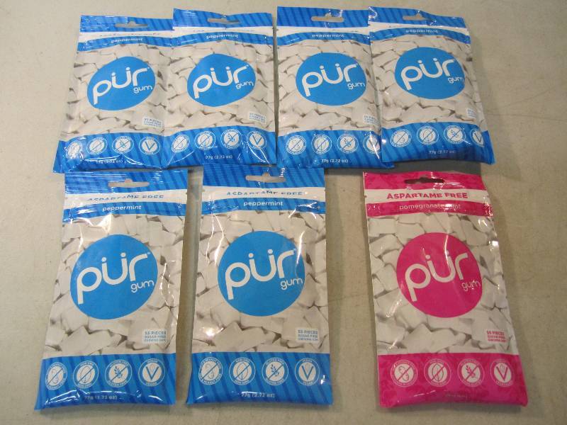 lot 217 image: 7 Packs of Gum 55 pieces per pack. ...