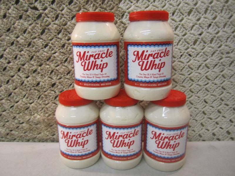 lot 228 image: 5 Jars of Fat Free Miracle Whip Bes...