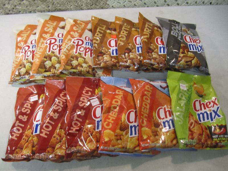 lot 234 image: 13 Bags of Various Flavors Chex Mix...