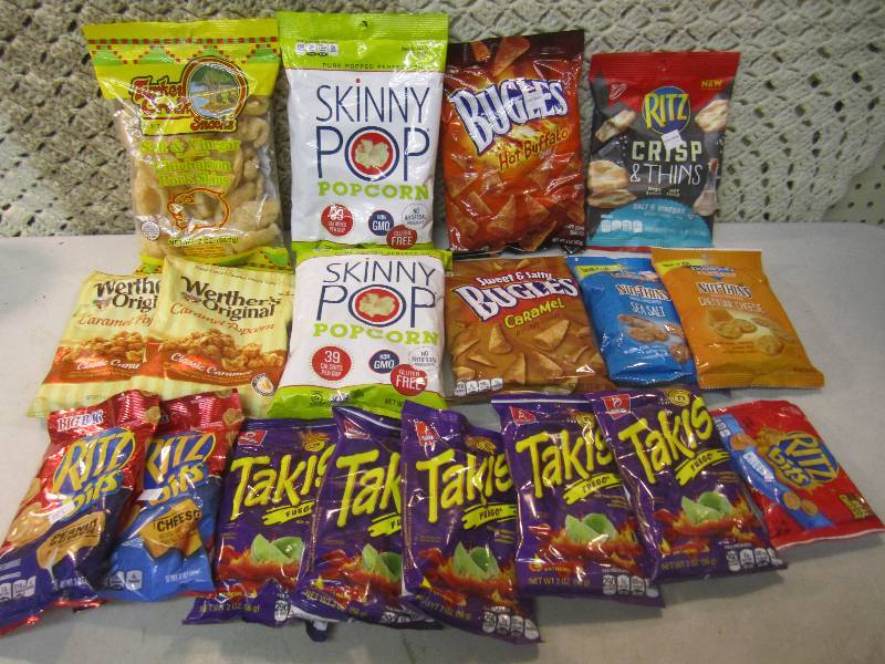 lot 248 image: 18 Bags of Various Snacks Best by d...