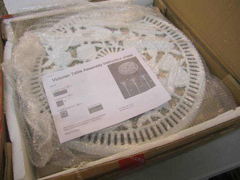 lot 264 image: White Metal Victorian Side Table 19...