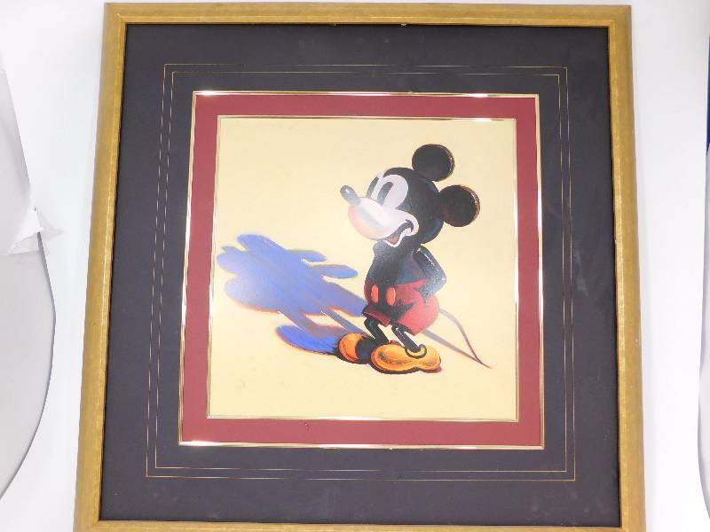 lot 6 image: Custom Frame W  Mickey Mouse Print In It