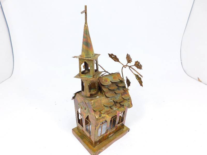 lot 28 image: Copper Church With Steeple Music Box