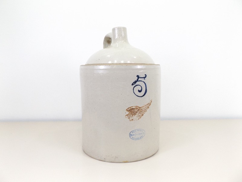 lot 1 image: Antique Red Wing 5 Gallon Jug
