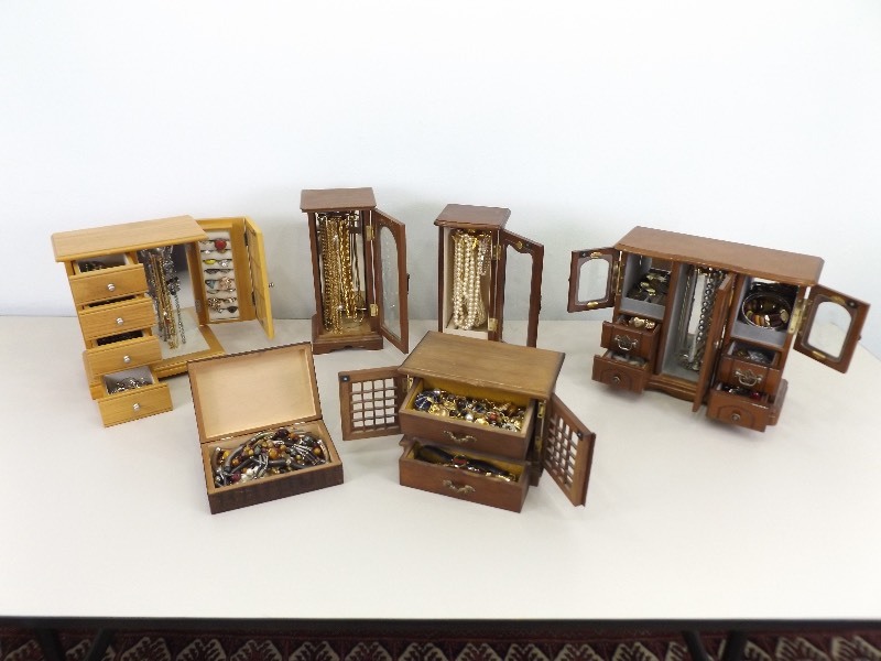 lot 23 image: 6 Boxes FILLED with Vintage Womens Costume Jewelry