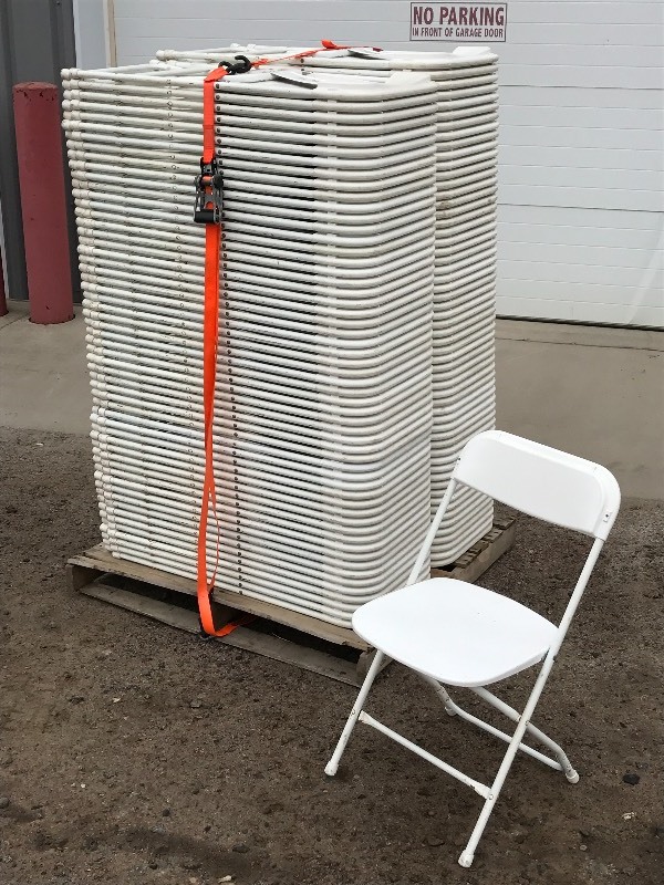 lot 8 image: (110) Folding Banquet Chairs
