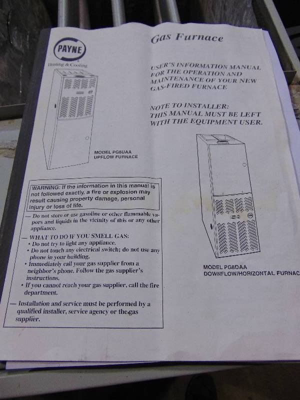 lot 42 image: 67,500 BTU Payne Furnace