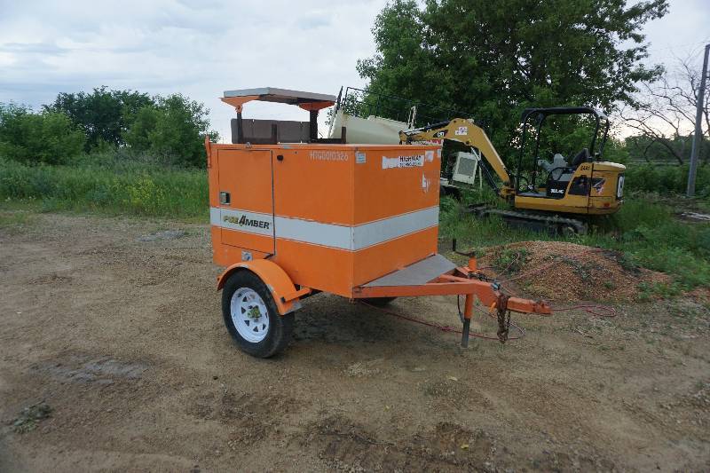 lot 21 image: PSE Amber Highway Technologies Single Axle Battery Powered Radar Speed Detection Trailer