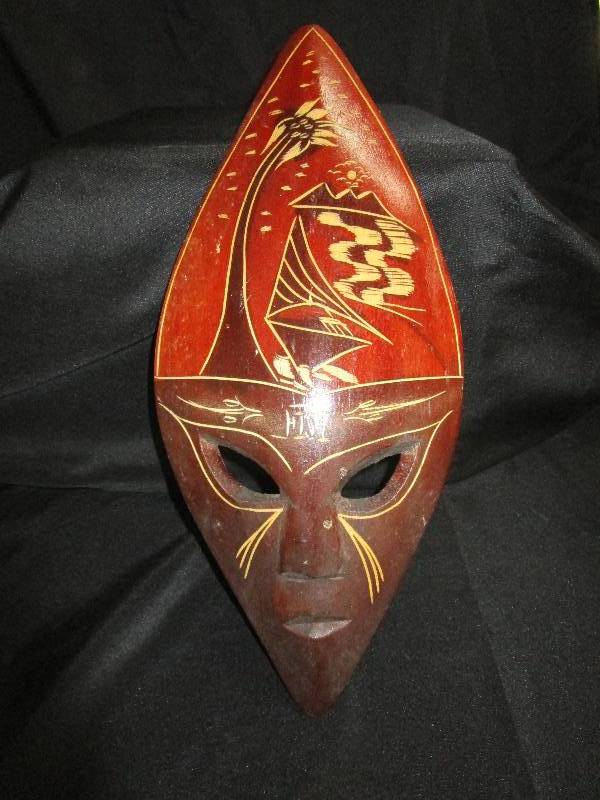 lot 26 image: Hand CarvedWood  Mask Treated in fiji