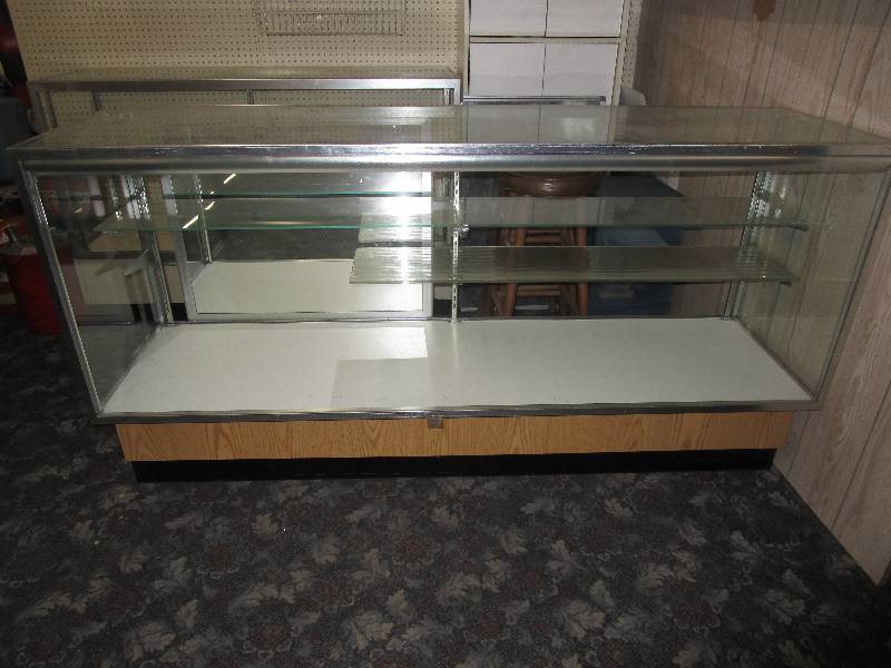 lot 68 image: Display Case  72 x 20 x 38 Needs 1 Door and Maybe New Shelves