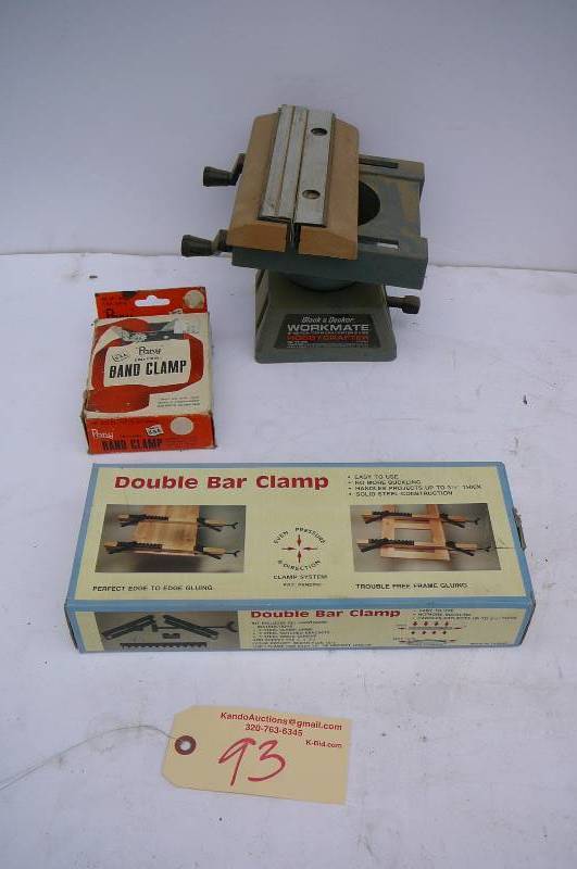 lot 93 image: Double Bar Clamp, Band Clamp, 8 Bench Top Workmate Black & Decker