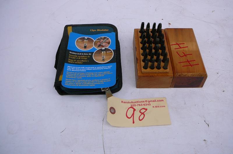 lot 98 image: 15-piece Modular Drill & Drive KitNumber Stamp Kit