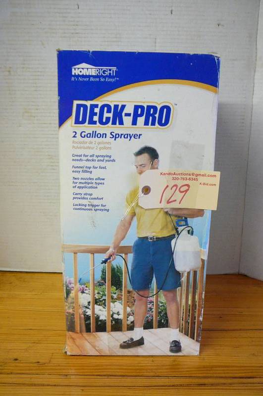 lot 129 image: Deck-Pro Sprayer 2 gallon New in Box
