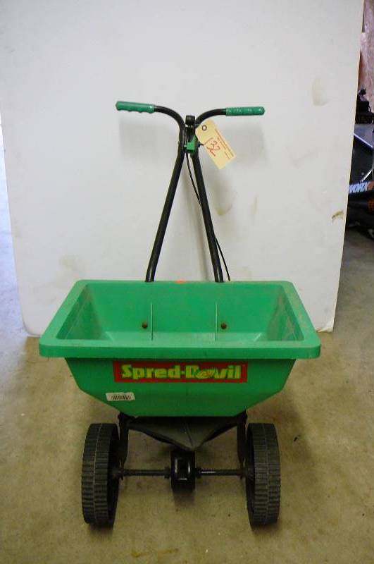 lot 132 image: Spared-Devil grass and fertilizer lawn spreader