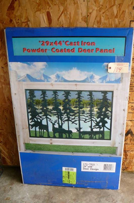 lot 184 image: Cast Iron Powder-Coated Deer Panel 29x44 New In Box