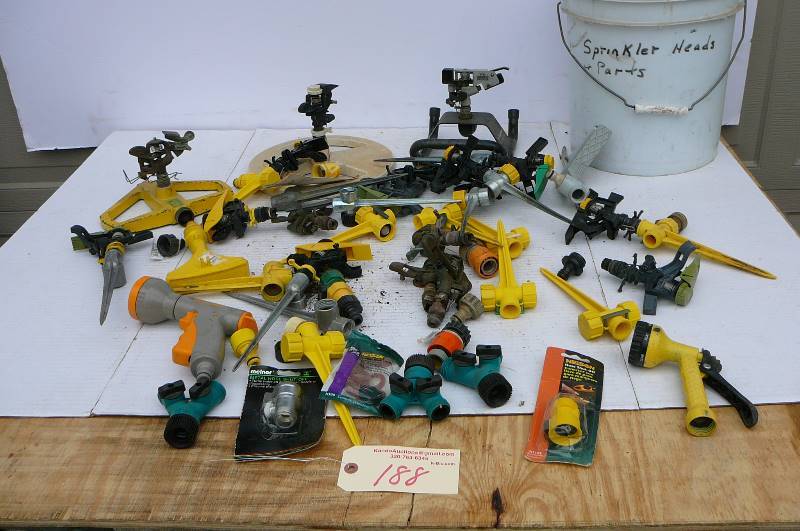 lot 188 image: Large lot of sprinklers, hose ends and parts