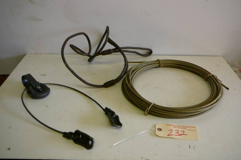 lot 232 image: Roll of cable, 6 choker, cable evener