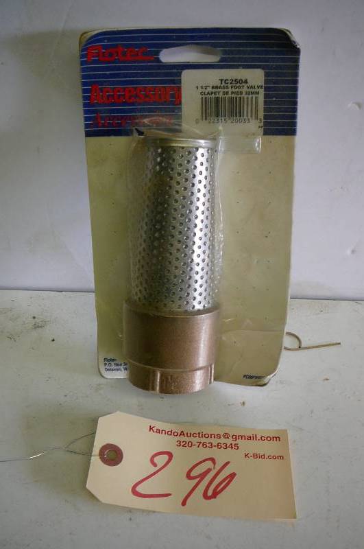 lot 296 image: 1 12 Brass foot Valve