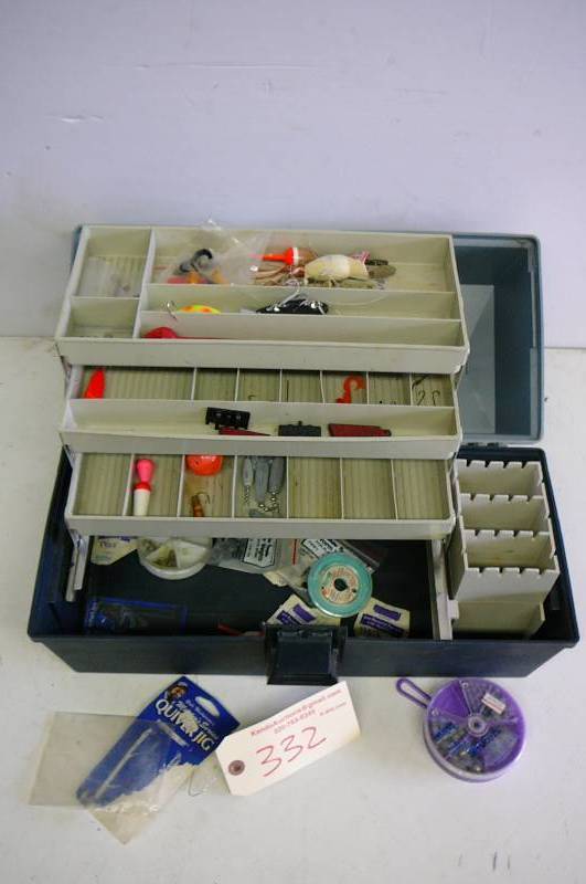 lot 332 image: Tackle box with tackle