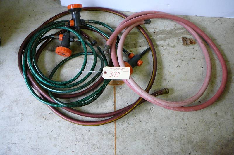 lot 398 image: Hose with 3 Sprinkler Heads and small filter hose