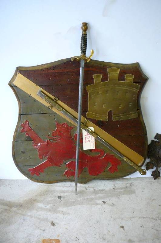 lot 428 image: Paxaut bellum Plaque and sword
