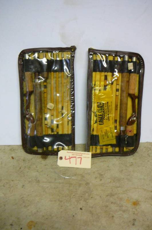 lot 477 image: 2 New eagle claw trail master 8 pc pack rod with carrying case