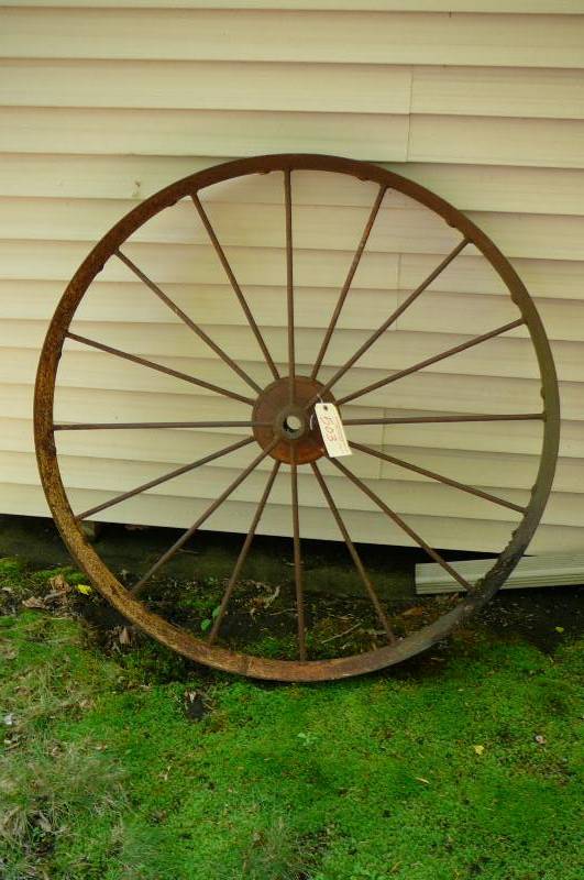 lot 503 image: Vintage steel wheel 45 12 long x 5 wide