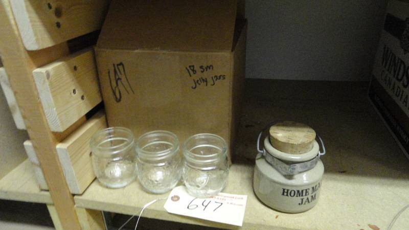 lot 647 image: JellyJam Canning Jars & Crock
