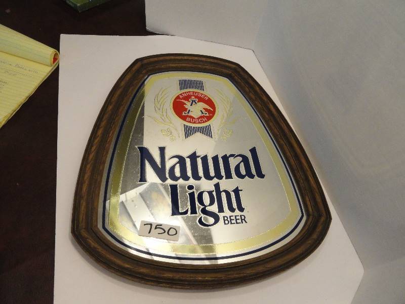 lot 750 image: Anheuser busch natural light beer mirror