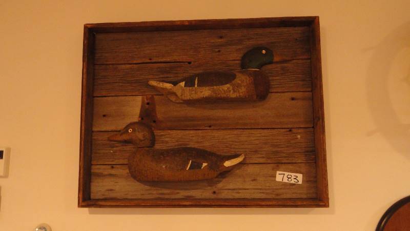 lot 783 image: Wooden duck picture
