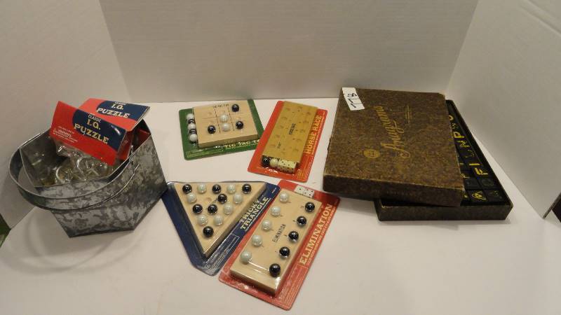 lot 778 image: Lot of games game, Tic Tac Toe, Elimanation, Tricky triangle, Horse Value 4 IQ Puzzle