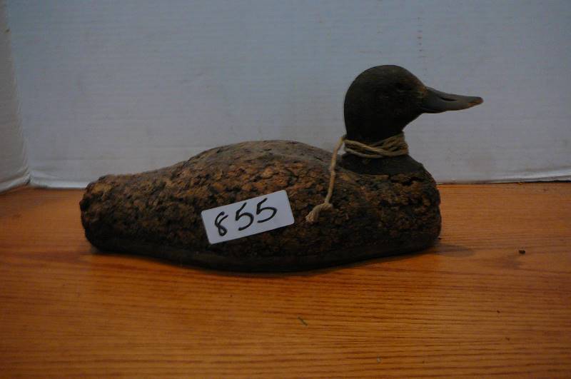 lot 855 image: Cork duck decoy
