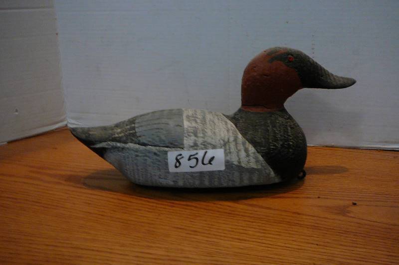 lot 856 image: Hand painted wooden duck decoy