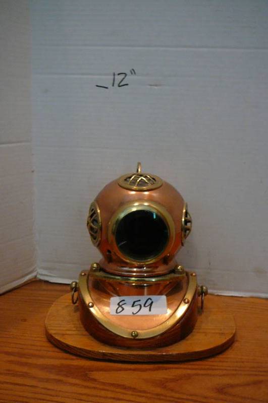 lot 859 image: Copper diving helmet decoration