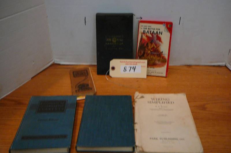 lot 874 image: Books LL Cookes Job Ticket handbook, practical electrical dictionary, electrical books