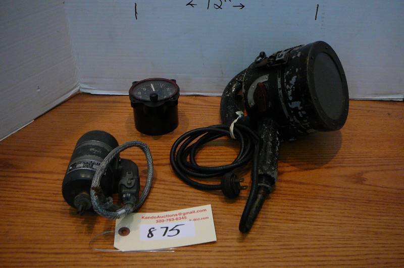 lot 875 image: Vintage Military Morris code light works, Air plume gauge, Karsmotor KM1