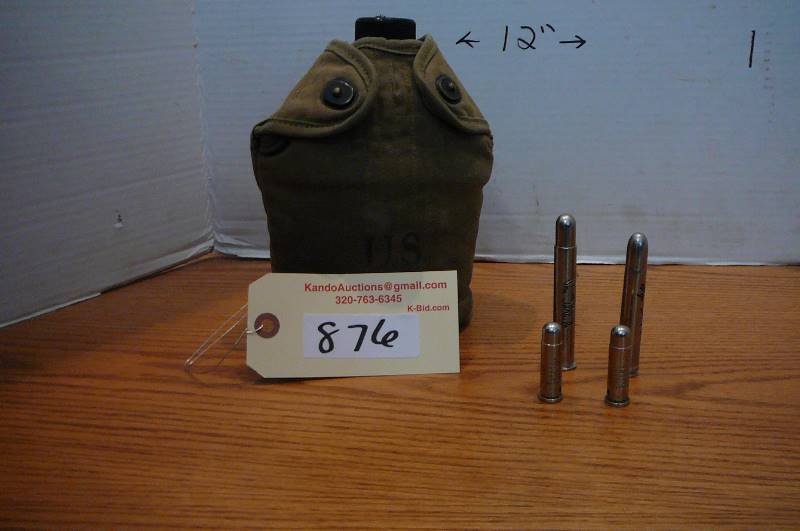 lot 876 image: Military canteen,Collectable in graved bullets, Silver bullets
