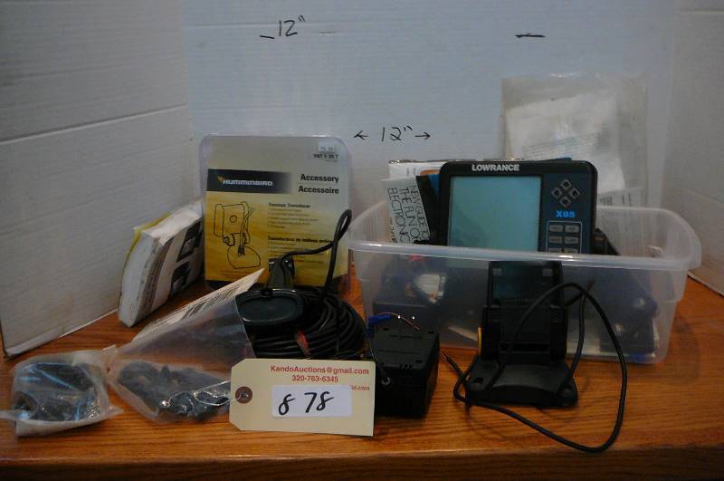 lot 878 image: Depth finder, transducers, accessories