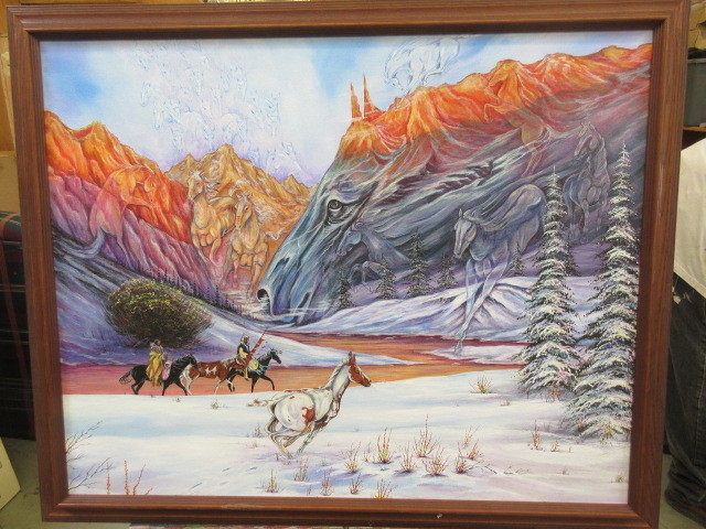 lot 406 image: NATIVE AMERICAN PAINTING BY ARTIST PELTIER