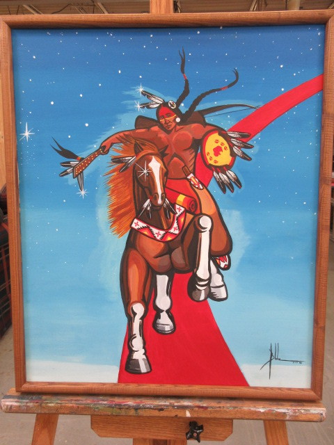 lot 407 image: PAINTING ON CANVAS BY STEVE BLAKE