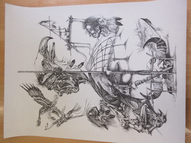 lot 419 image: NATIVE AMERICAN PRINT BY DEN. EAGLE HORSE