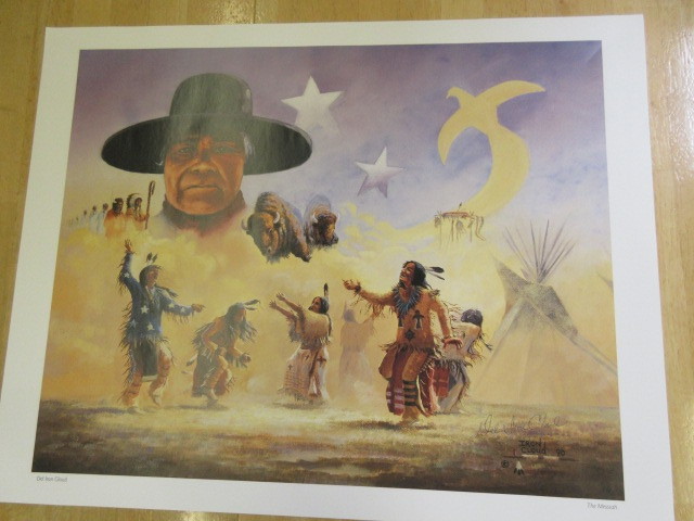 lot 420 image: NATIVE AMERICAN PRINT BY DEL IRON CLOUD
