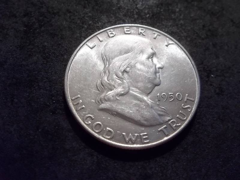 lot 100 image: 1950 D Franklin Half Dollar