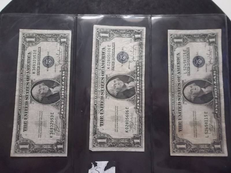 lot 146 image: 3-US Silver Certificates Series 1935 C