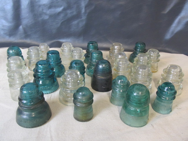 lot 61 image: Large Lot of Antique Glass Insulators